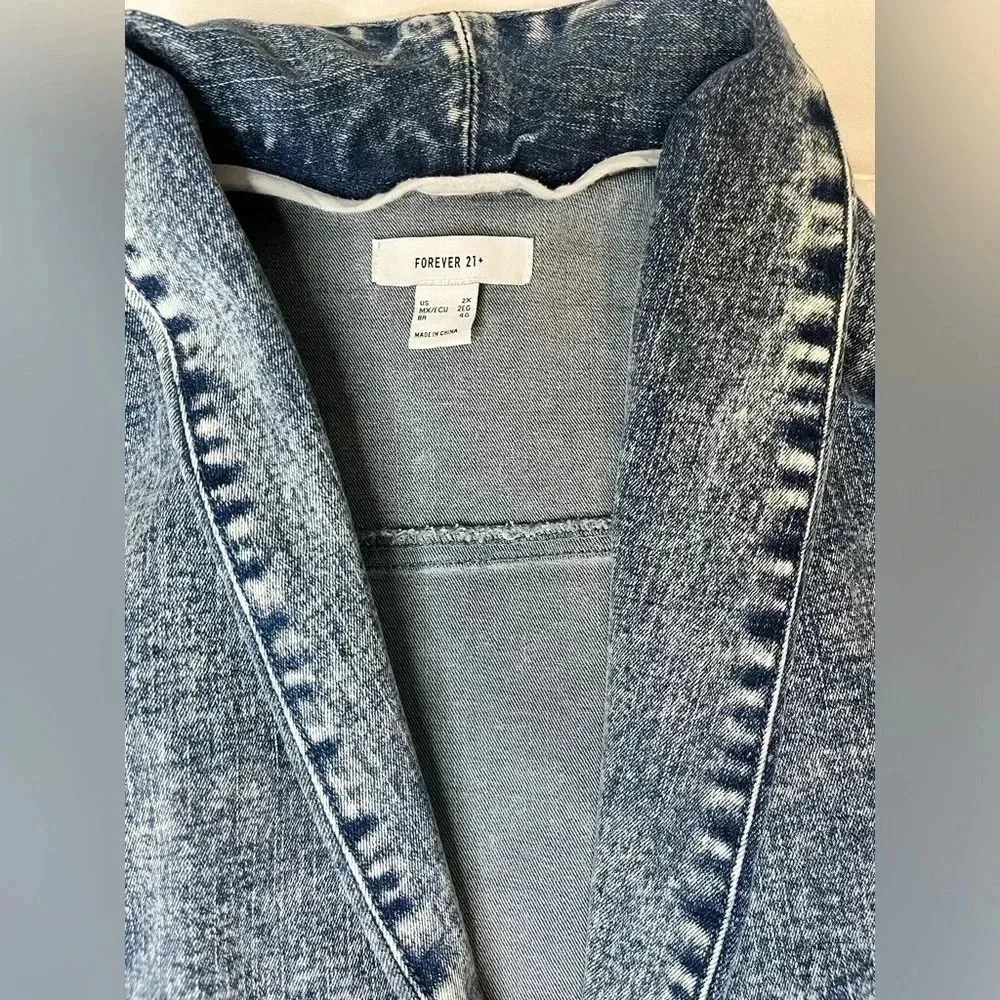 Forever 21 acid wash denim shorts jumpsuit romper sexy summer stretchy - Picture 3 of 5